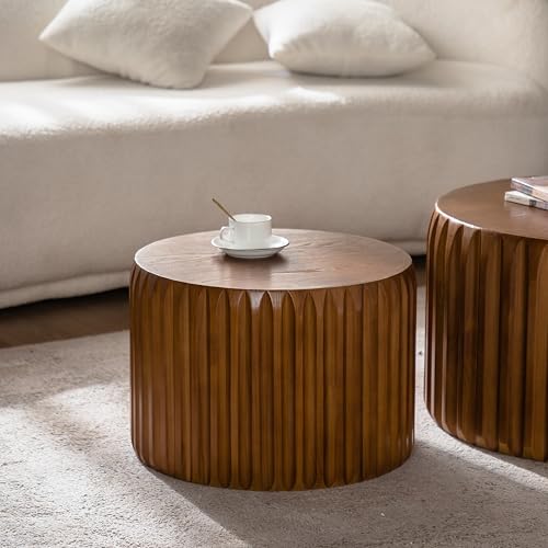 Fluted Round Coffee Table Set of 2 (2 Count)