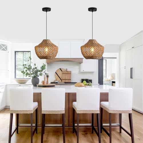2 Pack Rattan Pendant Light (2 Count)