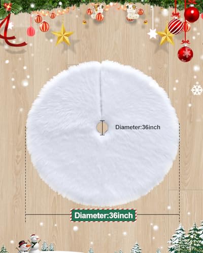 36 Inches Faux Fur Christmas Tree Skirt