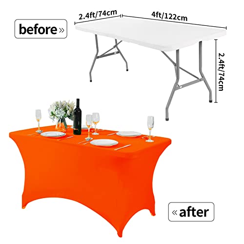 Spandex Table Cover for 4FT Table Universal Fitted Stretch Tablecloth for Party