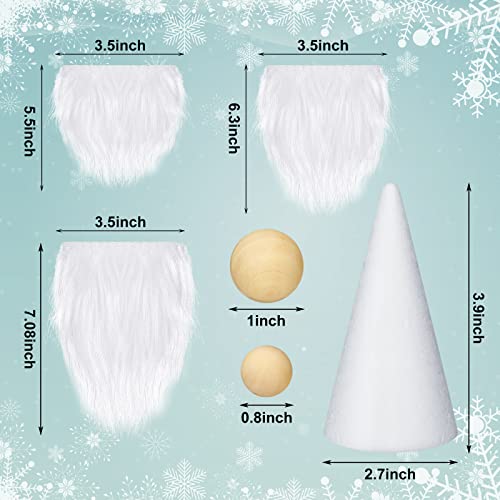 60 Pcs Gnome Beard Nose Crafts Kit with Cones