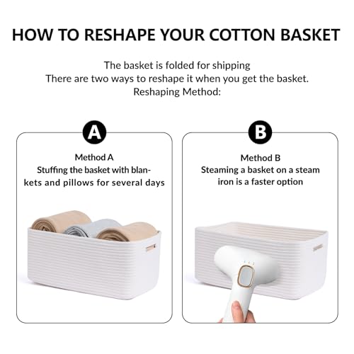 Large Storage Baskets for Shelves (3 Count)