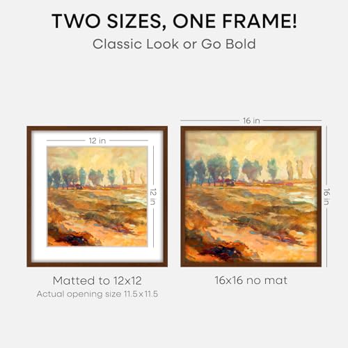 16x16 Brown Oak Picture Frame