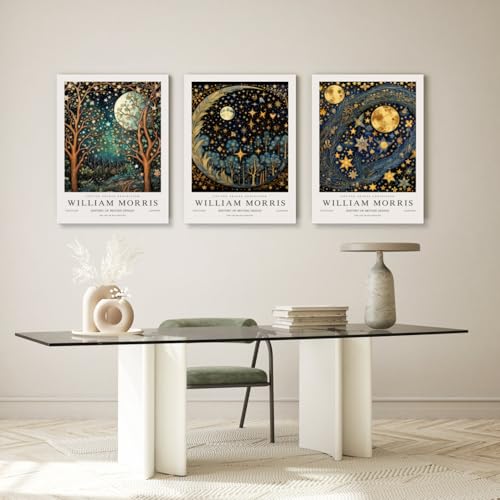 Wrapped Canvas William Morris Moon Star Wall Art Set of 3 (3 Count)