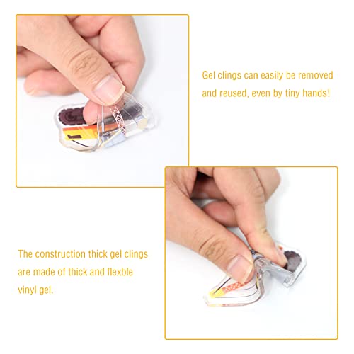 20 PCS Construction Thick Window Gel Clings for Kids Toddlers (20 Count)
