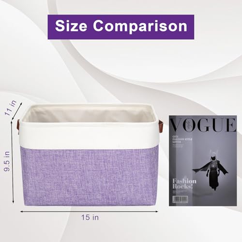 Storage Bins Large Fabric Storage Baskets for Shelves 3 Pack (3 Count)