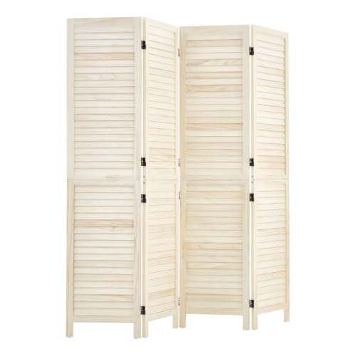 Wood Room Divider 4 Panels 67 in Tall Wood Folding Privacy Screen