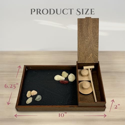 Wooden Zen Garden with Accessories Box