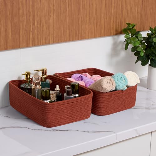 Large Shallow Organizing Baskets 15x11x5.1 Inches (2 Count)