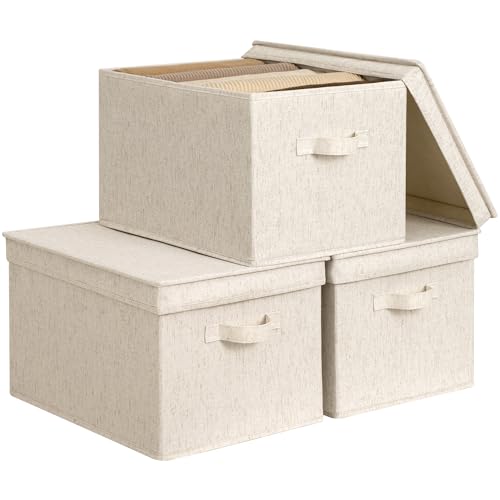 Fabric Storage Bins with Lids (3 Count)