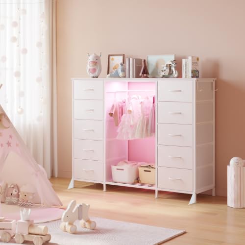 55"W Dresser with Hanging Rack
