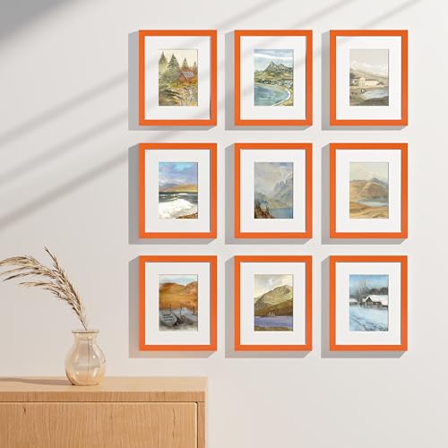 8x10 Picture Frames Set of 9 for Wall or Tabletop Display (9 Count)
