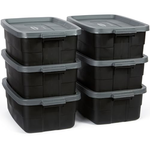 6 Pack Totes for Storage with Lids (6 Count)