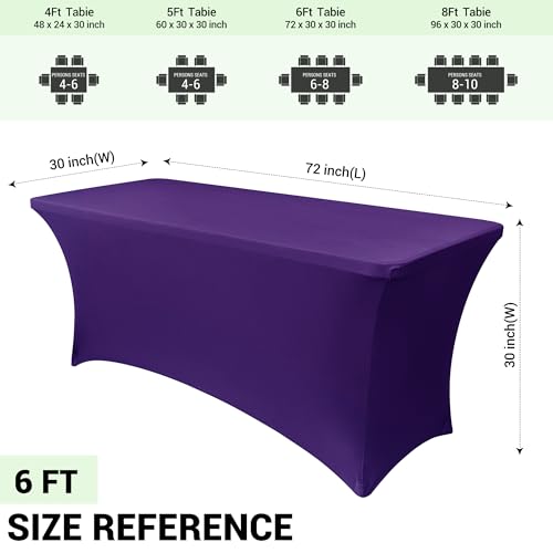 6ft Stretch Spandex Table Cover (4 Count)