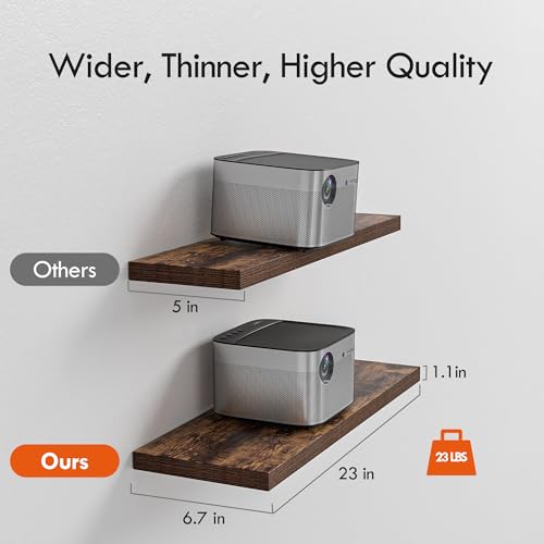23’’Rustic Brown Floating Shelves for Wall (4 Count)