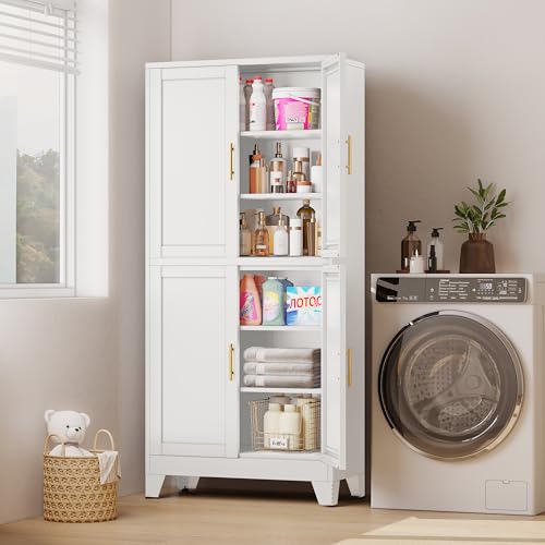 White Metal Storage Cabinet