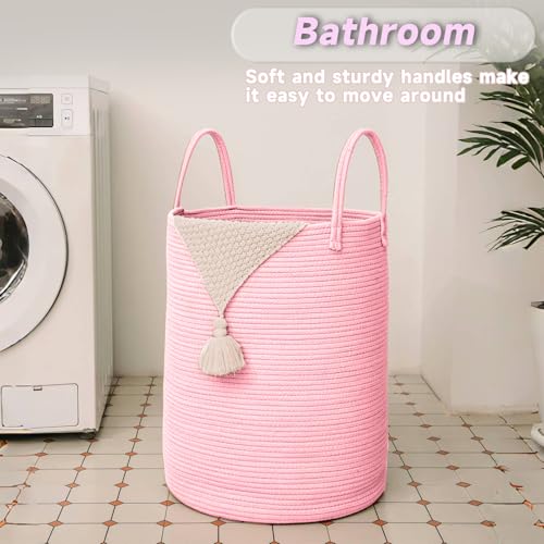100L Cotton Rope Laundry Basket Hamper