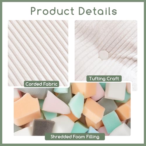 Square Stuffed Pouf Ottoman