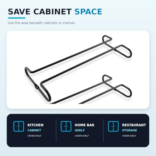 2 Pack 10.3 Inch Under Cabinet Hanging Wine Glass Racks (2 Count)