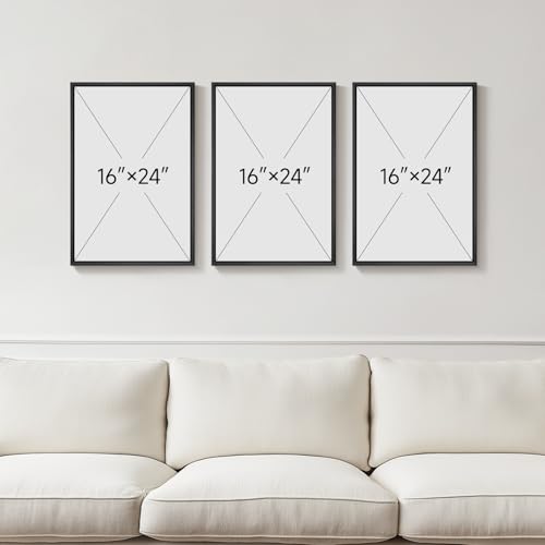 Framed Black and Beige Abstract Wall Art Set (3 Count)