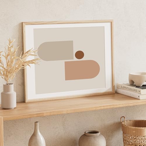 18x24 Poster Frame Set of 4 Natural Solid Oak Photo Frames with 16x20 Removable Mat Wall Hanging Large Handcrafted Frame with HD Plexiglass Wall and Tabletop Display Large Picture Frame (4 Count)