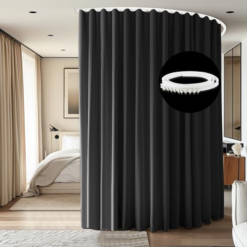 Room Divider Ceiling Mounted Curtains Track Sets Extra Wide Blackout Curtain Flexible Tracks for Bedroom Privacy Partition Separator