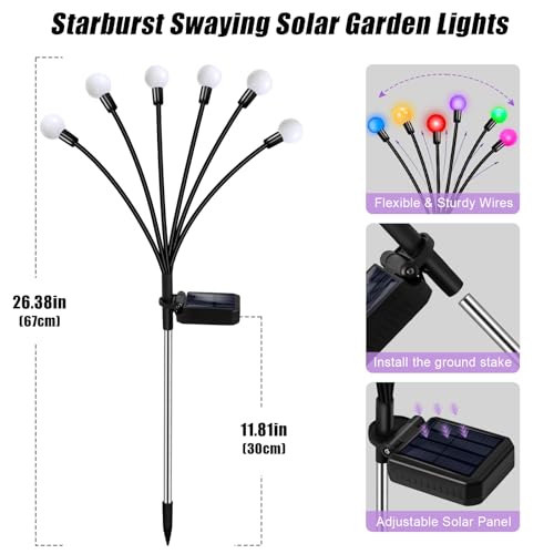 Solar Garden Lights Outdoor Waterproof (4 Count)