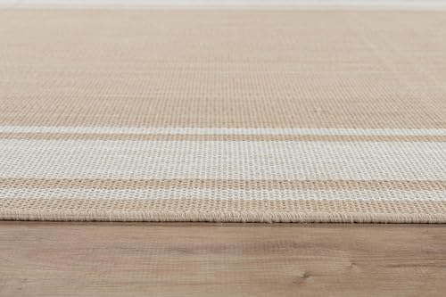 Outdoor Rug 5x7 Modern Bordered Area Rugs for Indoor and Outdoor Patio Deck Porch Garden Waterproof Weather Sun Resistant Washable Outside Carpet (35 Sq Ft)