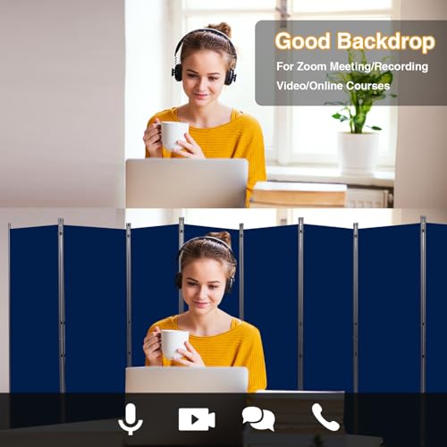 Room Divider 8 Panel Folding Privacy Screens with Wider Feet
