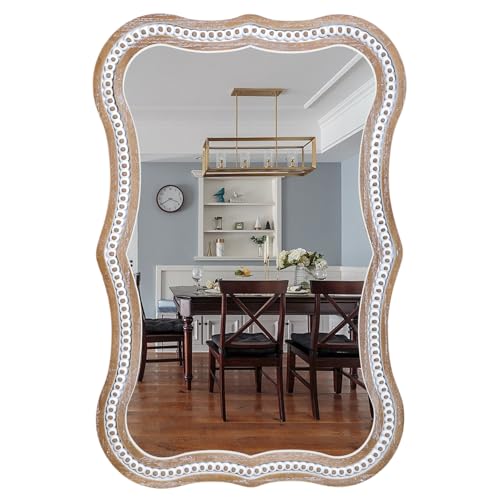 36x24 Inch Wavy Mirror for Wall Decor
