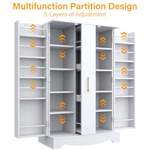 47“ Kitchen Pantry Cabinet Storage with Pull Out Drawer