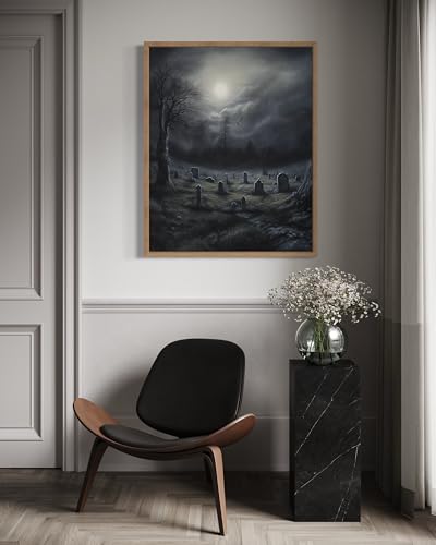 Gothic Graveyard Wood Framed Poster Art Print