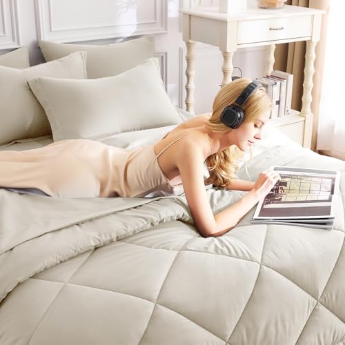 Full Comforter Set 82"x86" Oatmeal