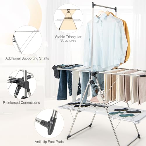 Freestanding Foldable Clothes Drying Rack