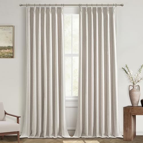 100 Inch Curtains Cabin & Drapes Window Coverings Linen Custom Blackout Curtains (2 Count)