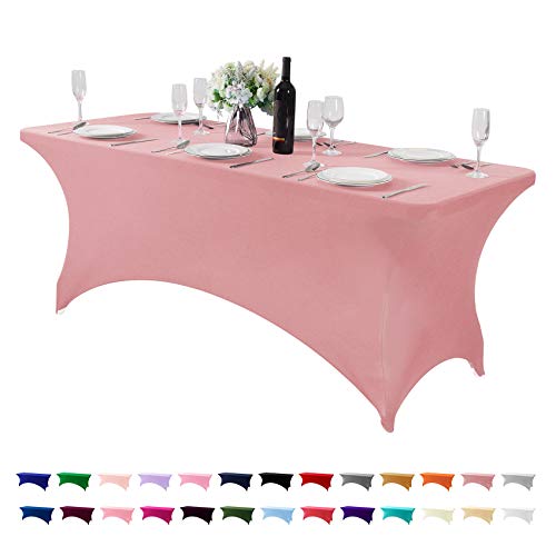 Spandex Table Cover for 6Ft or 4fT or 8ft Table Universal Fitted Stretch Tablecloth for Party
