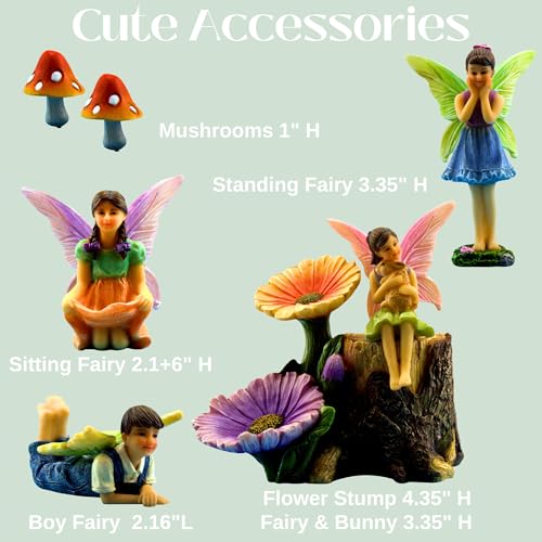 Fairies for Fairy Garden Accessories Kit Outdoor (7 Count)