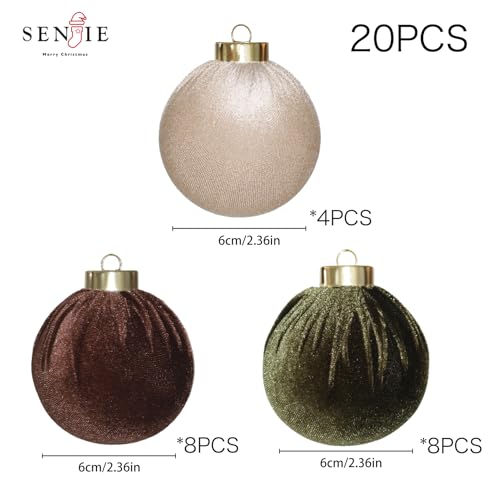 20pcs Velvet Christmas Ornaments (20 Count)