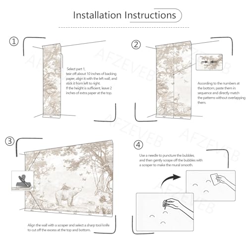 Beige Jungle Peel and Stick Wallpaper Safari Murals for Nursery