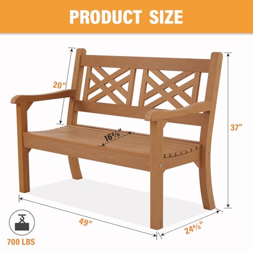 49" All Weather Poly Lumber Outdoor Garden Bench