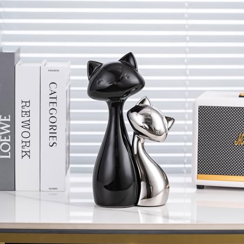 Ceramic Cat Statue Set of 2 (2 Count)