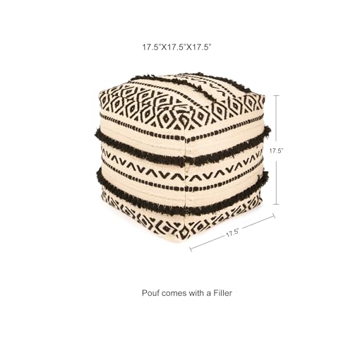 Pouf with Filler Cube Bean Bag Pouffe