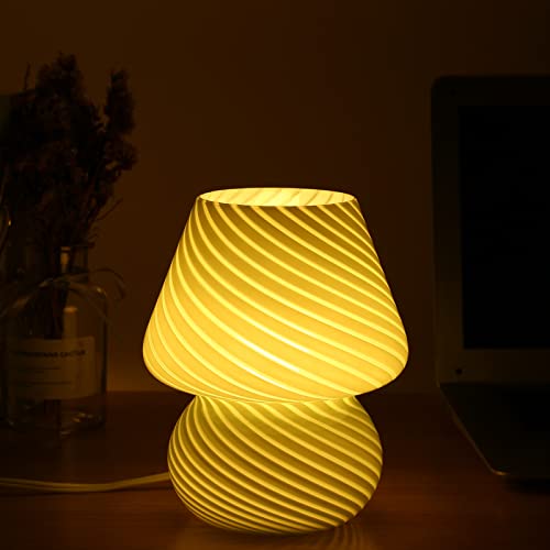 Glass Mushroom Bedside Table Lamp