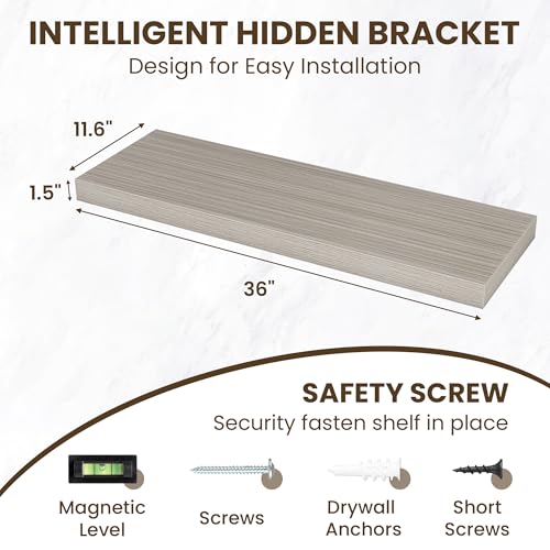 36 Inch Floating Shelves for Wall Set of 2