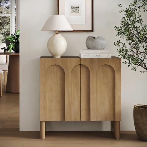 Jett Mid Century Modern Wood Credenza Storage Cabinet