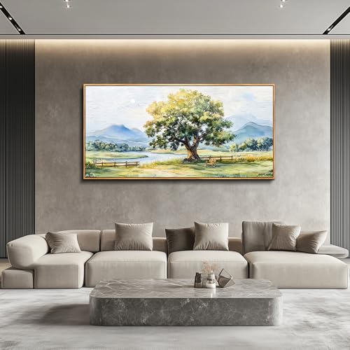 Farmhouse Wall Art For Dining Room Canvas Wall Decor For Bedroom Office Green Tree Ink