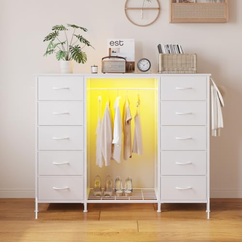 55"W Dresser with Hanging Rack