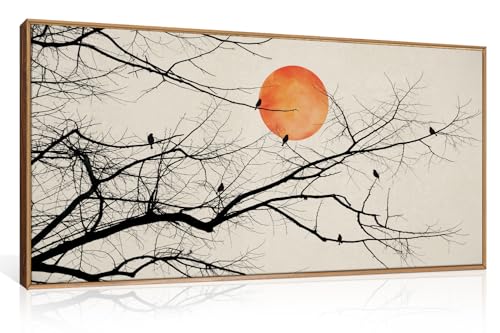Large Vintage Tree Branch Framed Canvas Wall Art Set