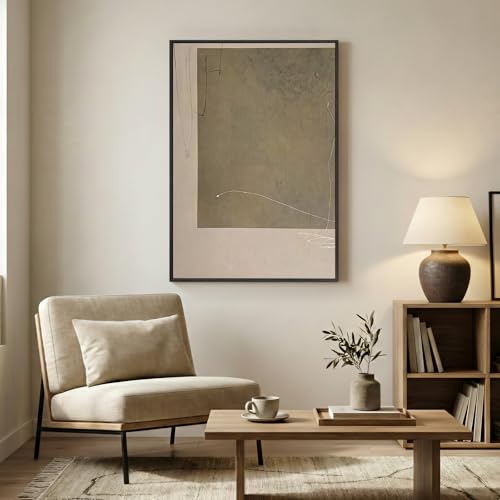 Framed Neutral Beige Taupe Abstract Wall Art