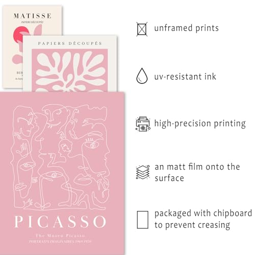 16 PCS Pink Wall Art Decor (16 Count)